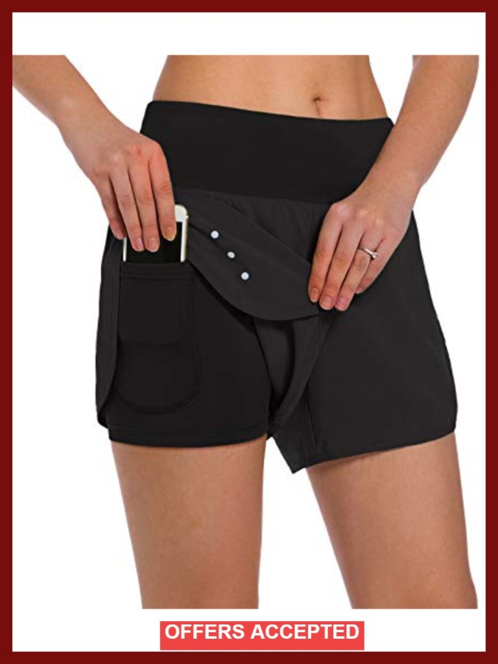 2-in-1 Running Shorts with Phone Pocket - Lightweight Athletic Gym Workout